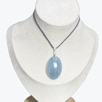 Pendentif Aigue - marine ovale