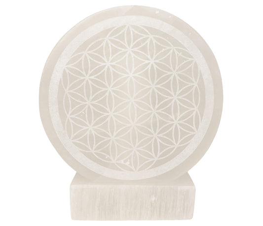 Lampe Sélénite Frame - Fleur de Vie 15cm