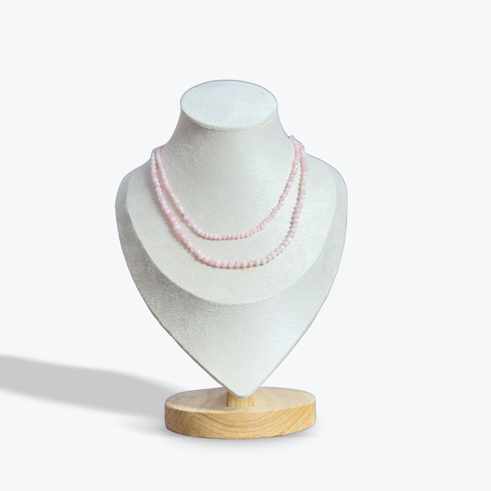 Collier Opale rose facetté