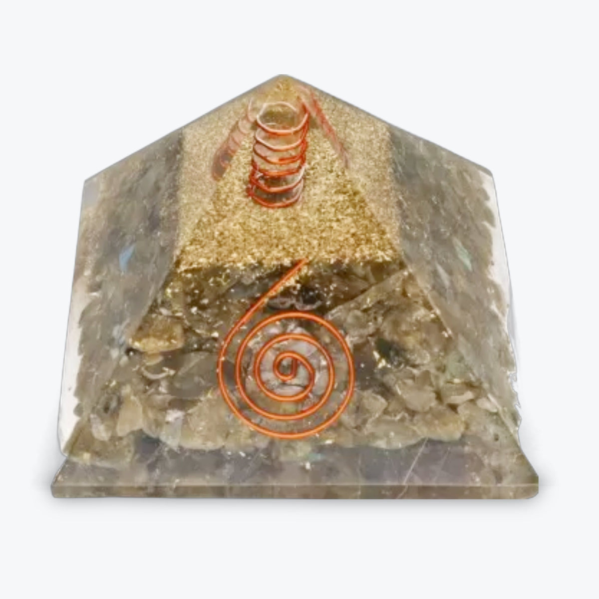 Pyramide Orgonite 7x7 Résine Spirale