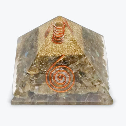 Pyramide Orgonite 7x7 Résine Spirale