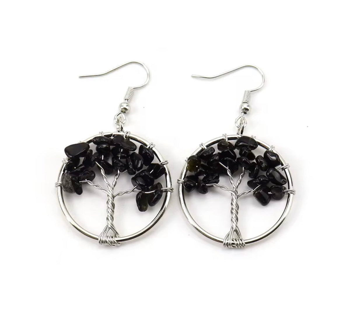 Boucles d’oreilles Arbre de Vie tressée 2x2cm
