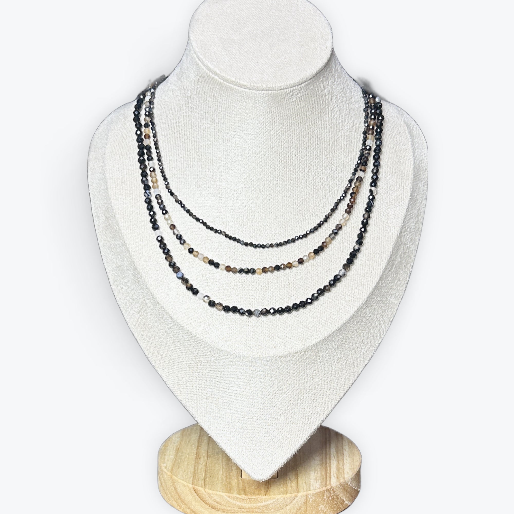 Collier onyx facetté
