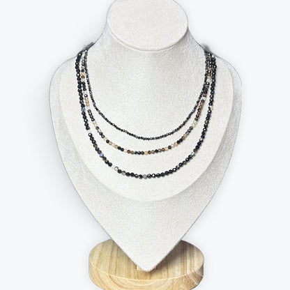 Collier onyx facetté