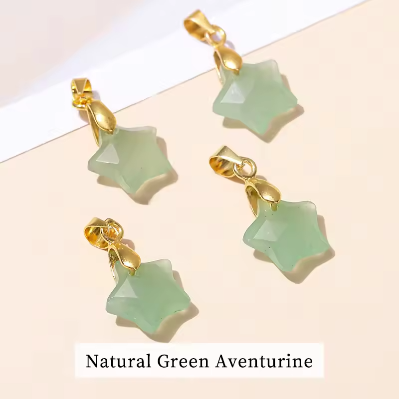 Pendentif étoile Facetté en Aventurine verte