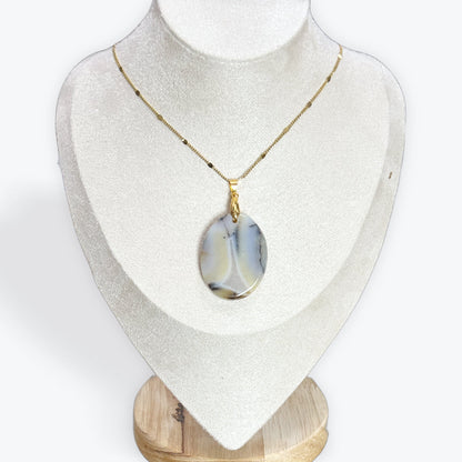 Pendentif Agate - Galet ovale