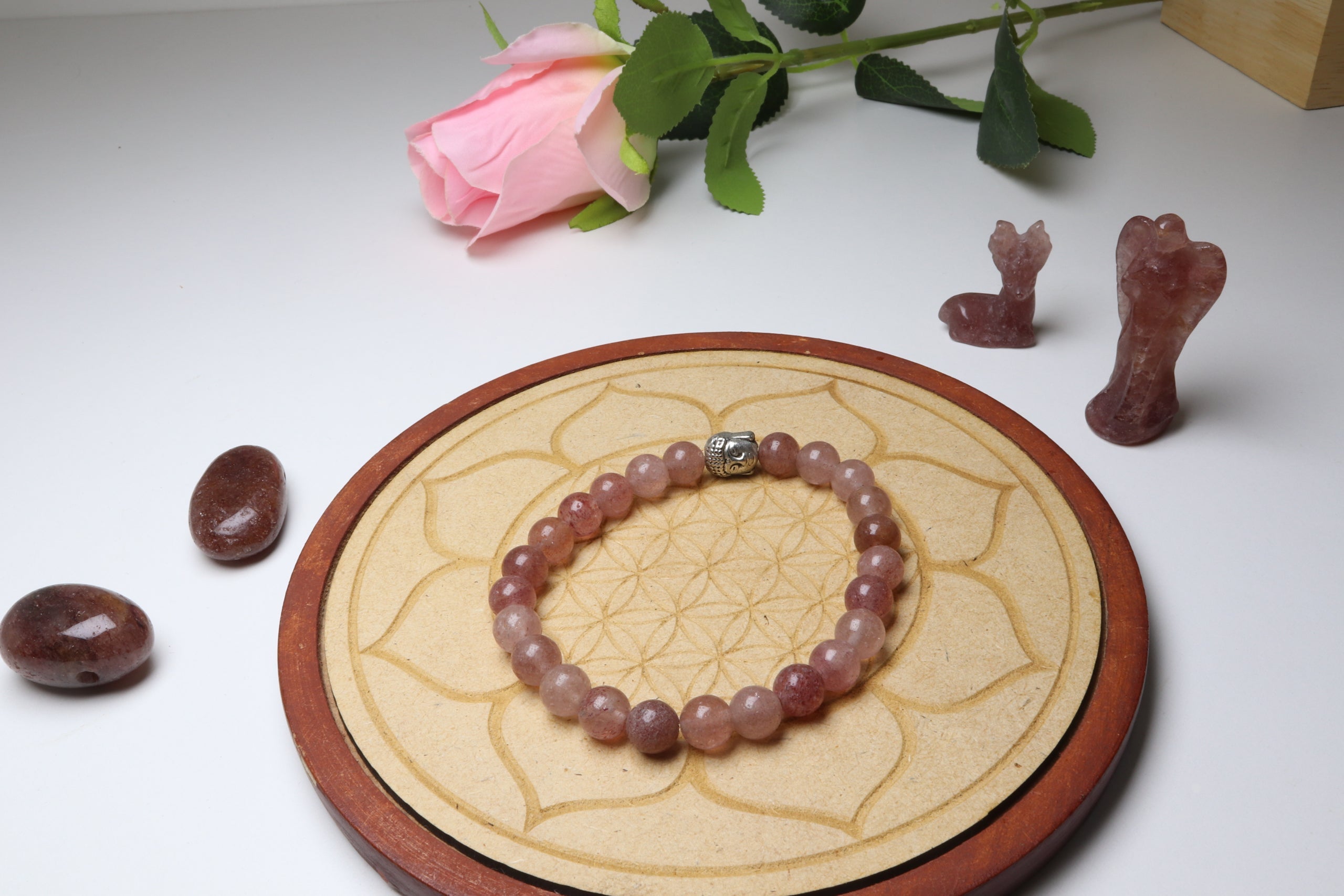 Bracelet en Quartz Fraise - Amour et Douceur 6mm