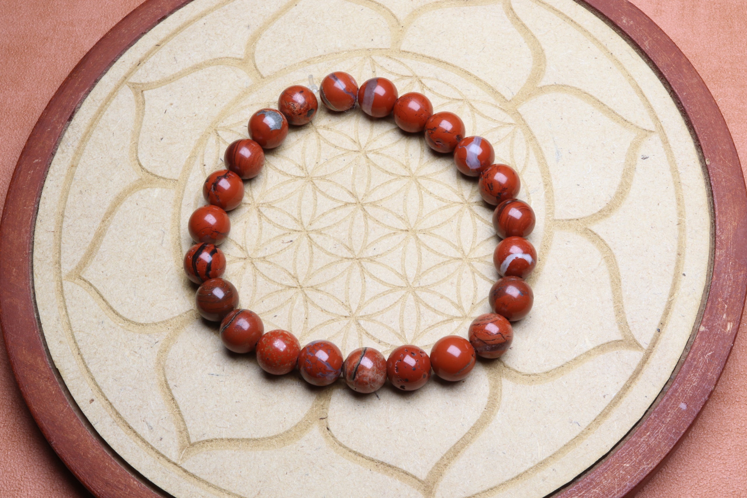 Bracelet en Jaspe Rouge - Stabilité et Protection 8mm
