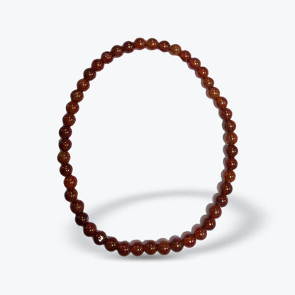 Bracelet en Hessonite Naturelle – Pierres rouges, montage élastique - Pièce unique