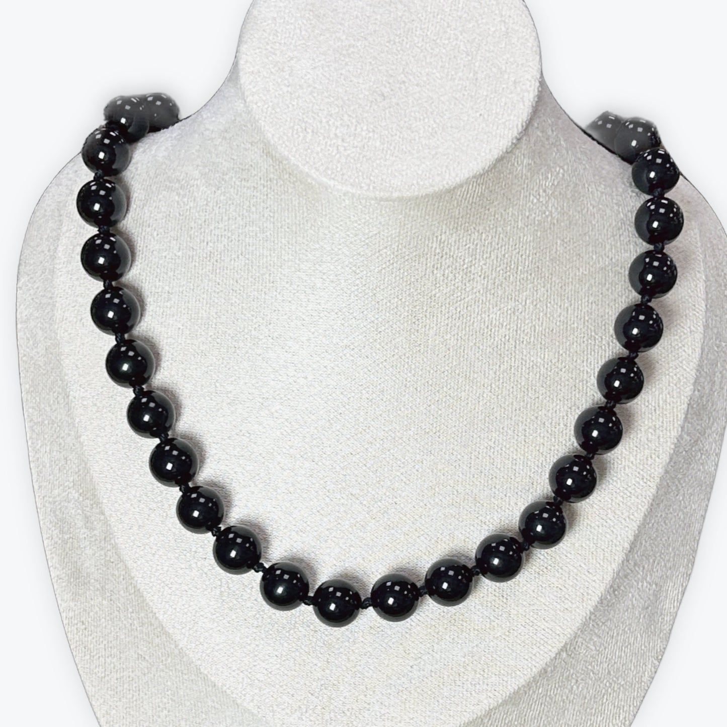 Collier Obsidienne | 12mm Fermoir Acier Inoxydable