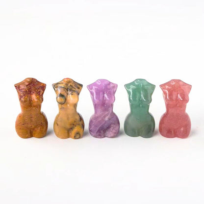 Mini Statue Torse Féminin Sculptée en Pierre Naturelle – 4 cm – 4 pierres au choix – photo 5