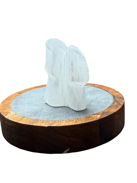 Petit ange en sélénite naturel, 4x4cm, environ 50 g