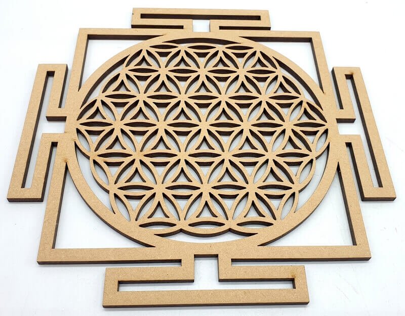 Plaque Bois Fleur de Vie Yantra
