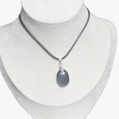 Pendentif Obsidienne Argentée Ovale