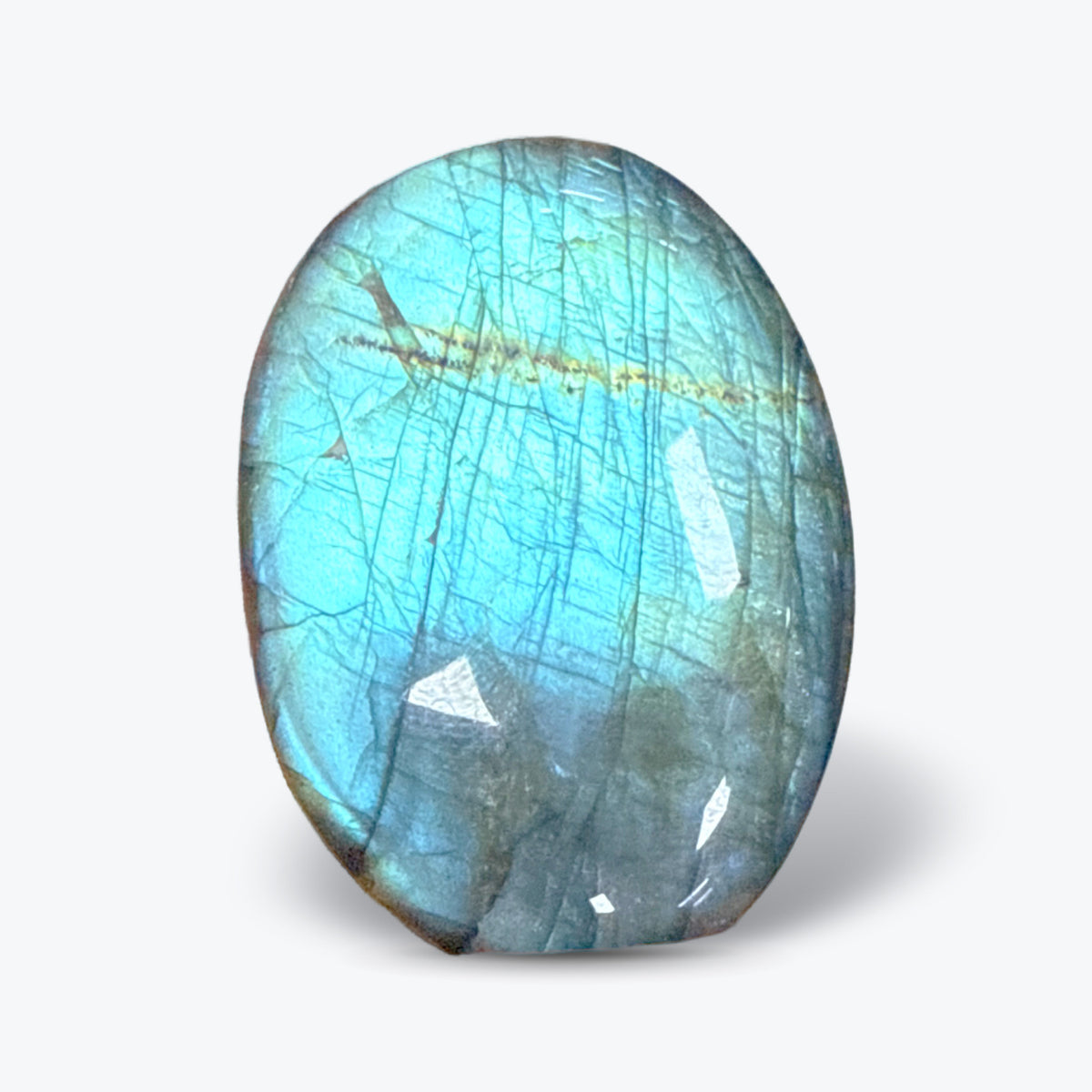 Galet Ovale Poli en Labradorite Naturelle Orange de Madagascar – 4 tailles, 6 à 11 cm