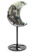 Lune Agate Mousse sur socle 16cm