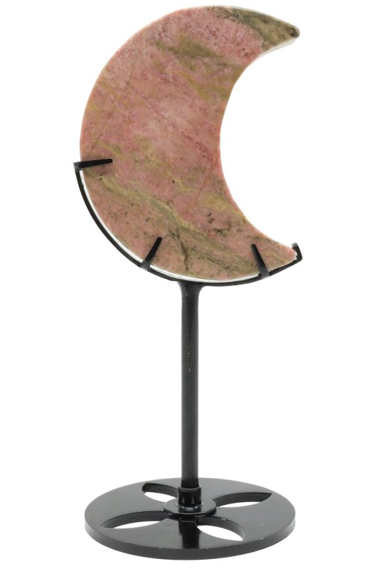 Lune Rhodonite sur socle 16cm