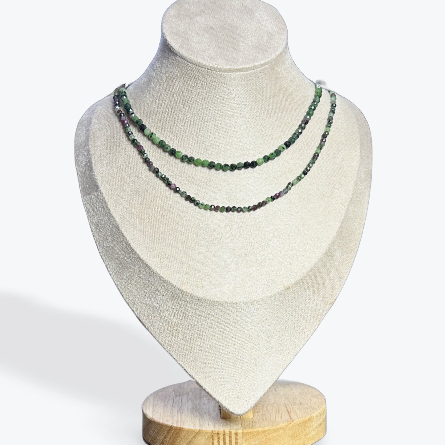 Collier Rubis sur Zoïsite Facetté - 4