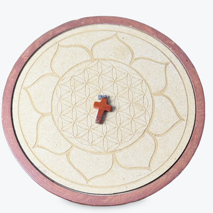 Pendentif Petite Croix Jaspe Rouge