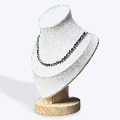 Collier Jaspe Sang de Dragon Facetté - 2