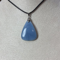Pendentif | Agate Bleu Naturel | Beliere Acier Inoxydable