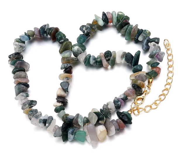 Collier Baroque Chips Pierres Naturelles — 43 cm - 8