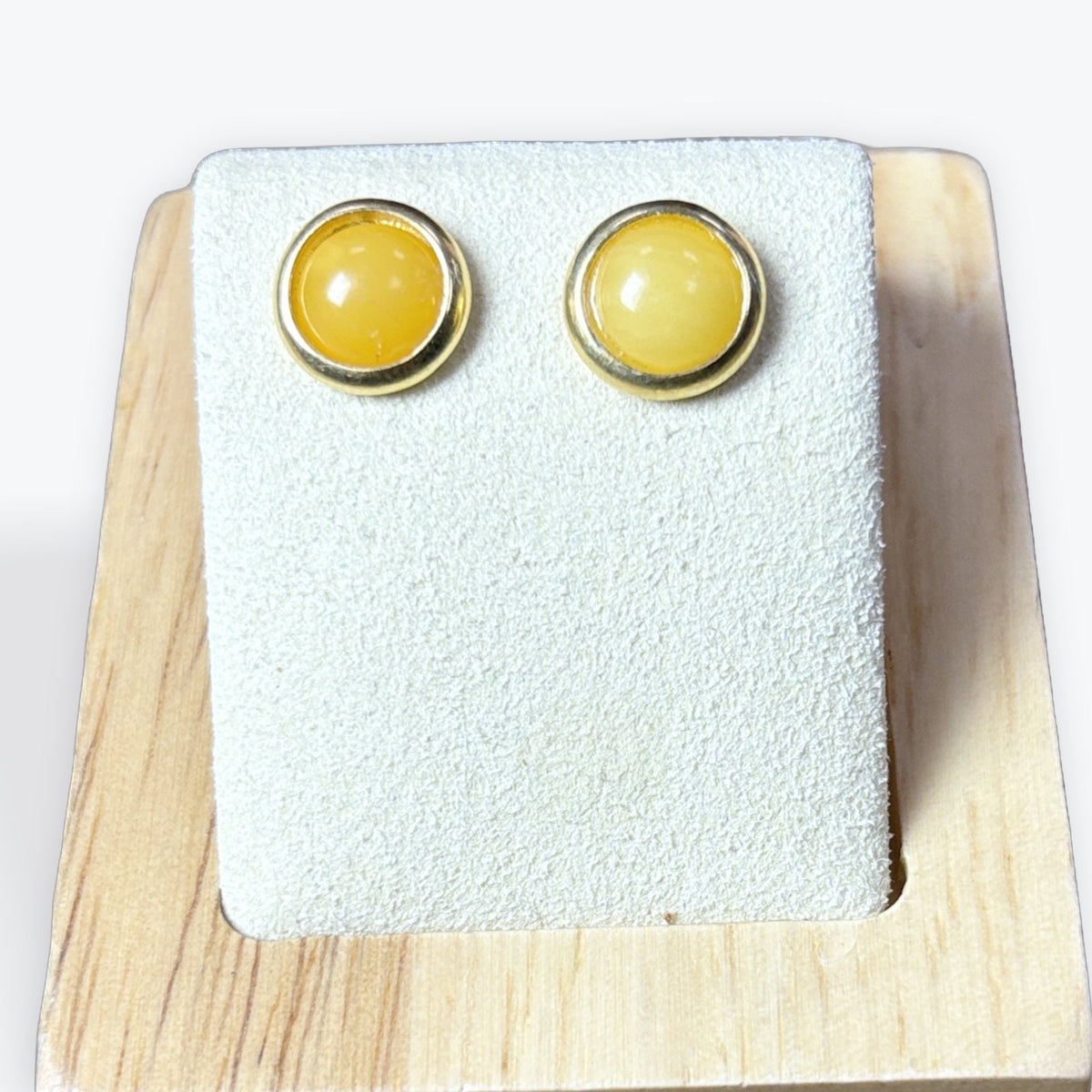 Boucle d'oreilles puce Ambre Jaune vermeil