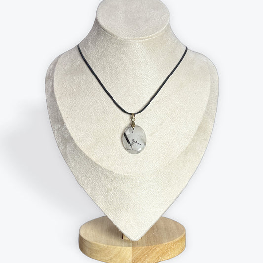 Quartz tourmaline pendentif