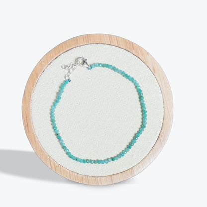 Bracelet Amazonite Facetté - 2mm