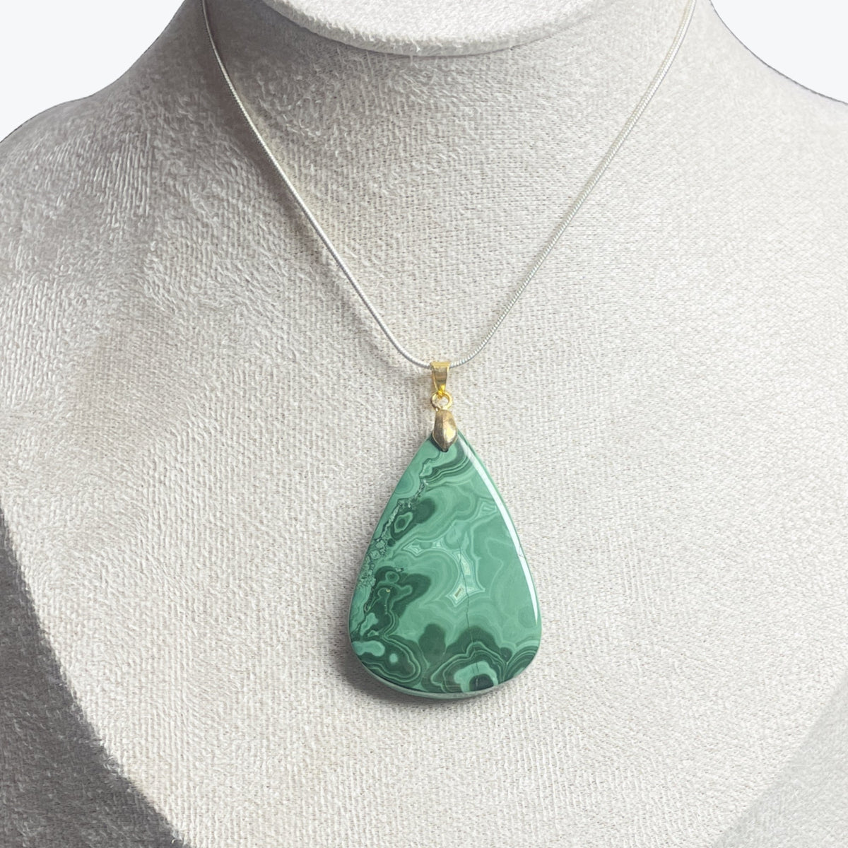 Pendentif Malachite Goutte — 3 à 5 cm
