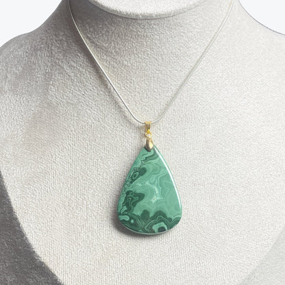 Pendentif Malachite Goutte — 3 à 5 cm
