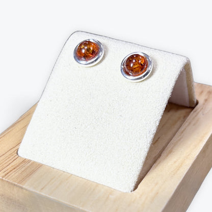 Puces de perle en Ambre et Argent 925