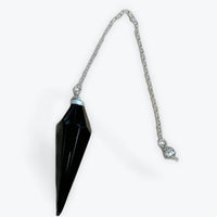 Pendule XL facetté | Obsidienne Noir | 21gr - 7x2cm