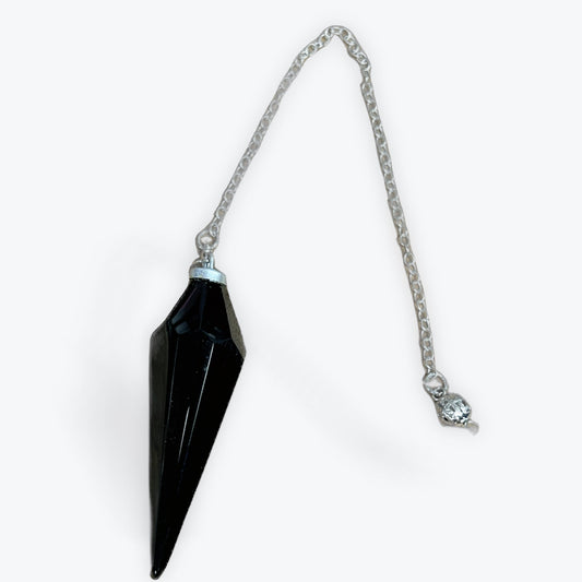 Pendule XL facetté | Obsidienne Noir | 21gr - 7x2cm