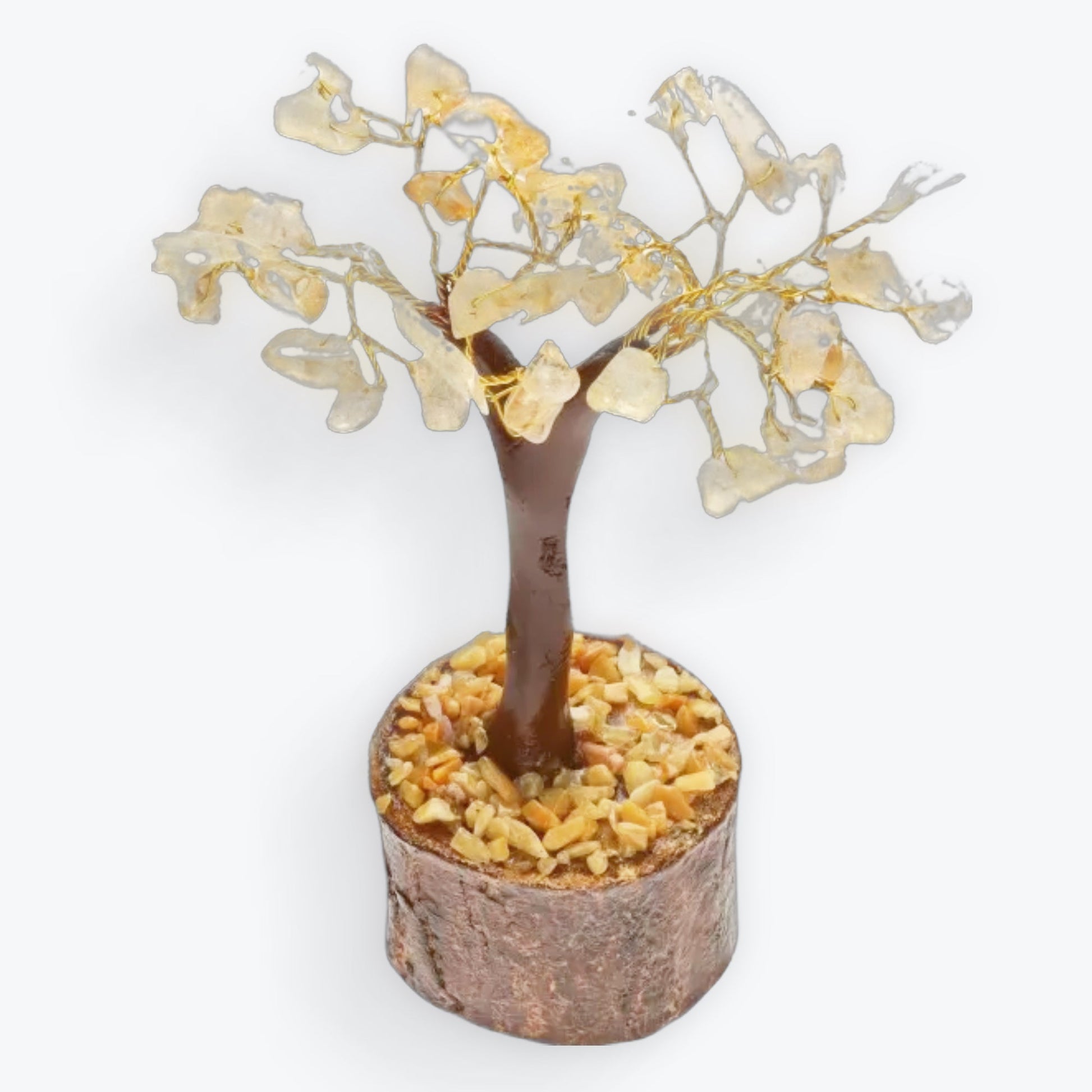 Mini arbre en citrine avec base en bois - 3