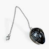 Pendule Obsidienne Noir gravee Metatron | 37gr - 3x4cm
