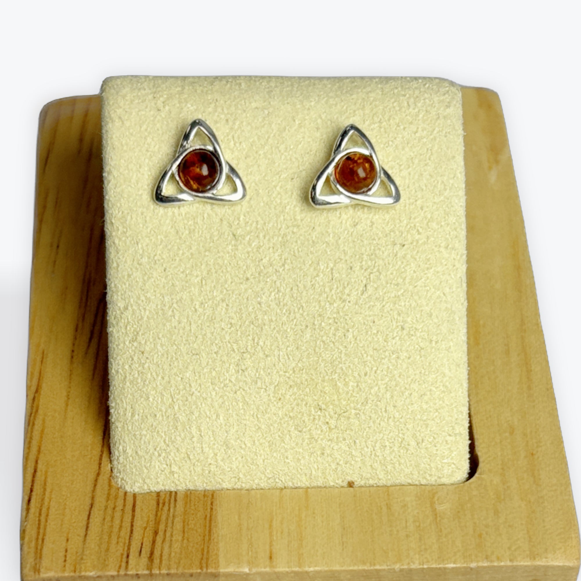 Boucle d'oreilles ambre puce triade - Argent 925