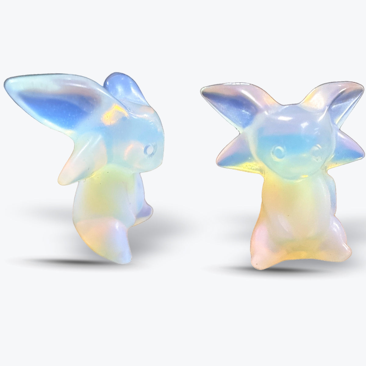Figurine Mentali Pokémon en Opalite Naturelle – Polie, Reflets Bleus et Orangés - Pièce unique | 15gr - 3,5x2cmcm
