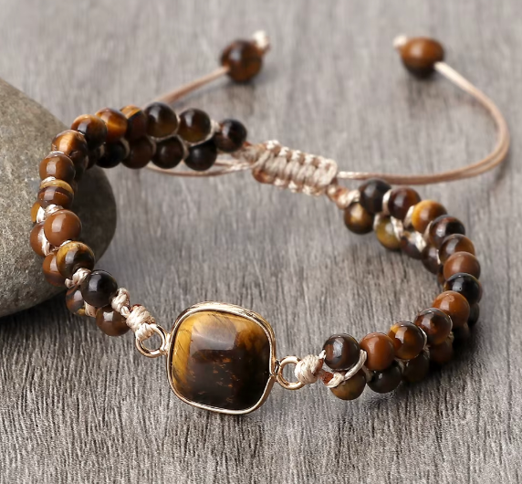 Bracelet en Œil de Tigre Facetté - Protection et Confiance - 2