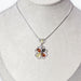 Pendentif Ambre trèfle 4 feuille multicouleur - Argent 925