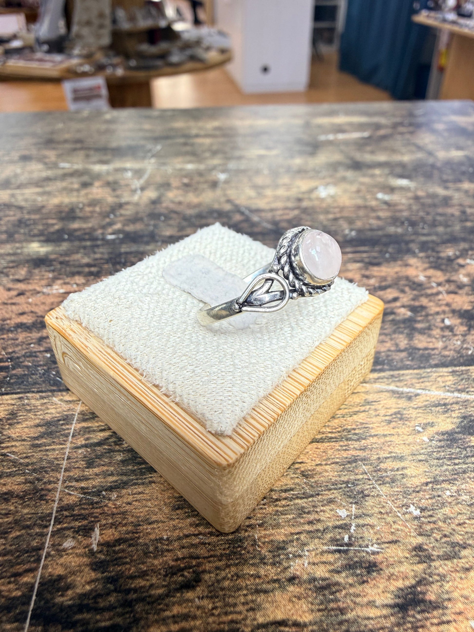 Bague en Argent 925 avec un Quartz rose naturelle unique