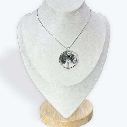 Pendentif Arbre de vie rond - Agate