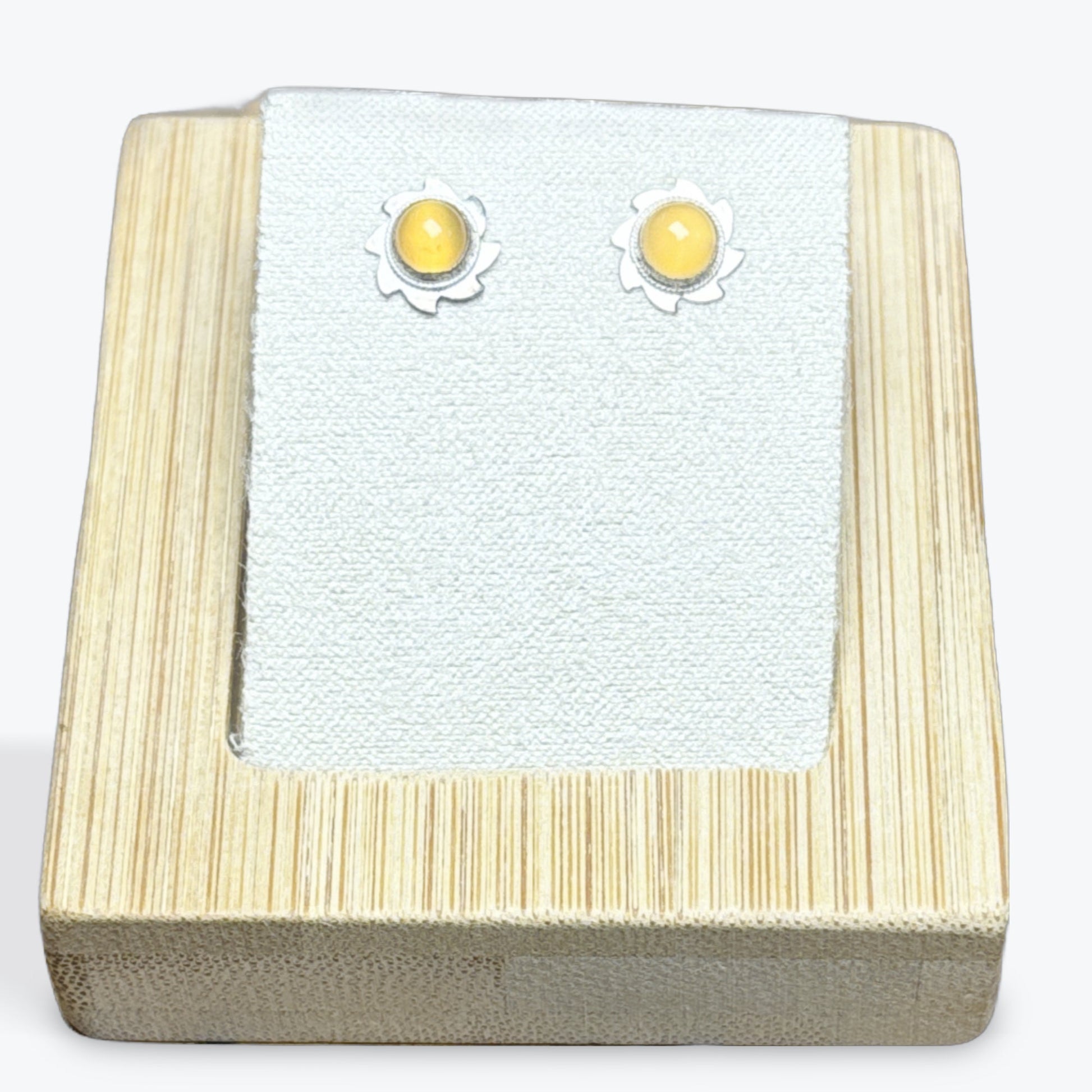 Boucles D’oreilles Pierre de Lune Peche Puce