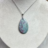 Pendentif | Rubis sur Fuschite avec Beliere en Acier Inox