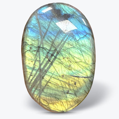 Galet Ovale Poli en Labradorite Naturelle Orange de Madagascar – 4 tailles, 6 à 11 cm