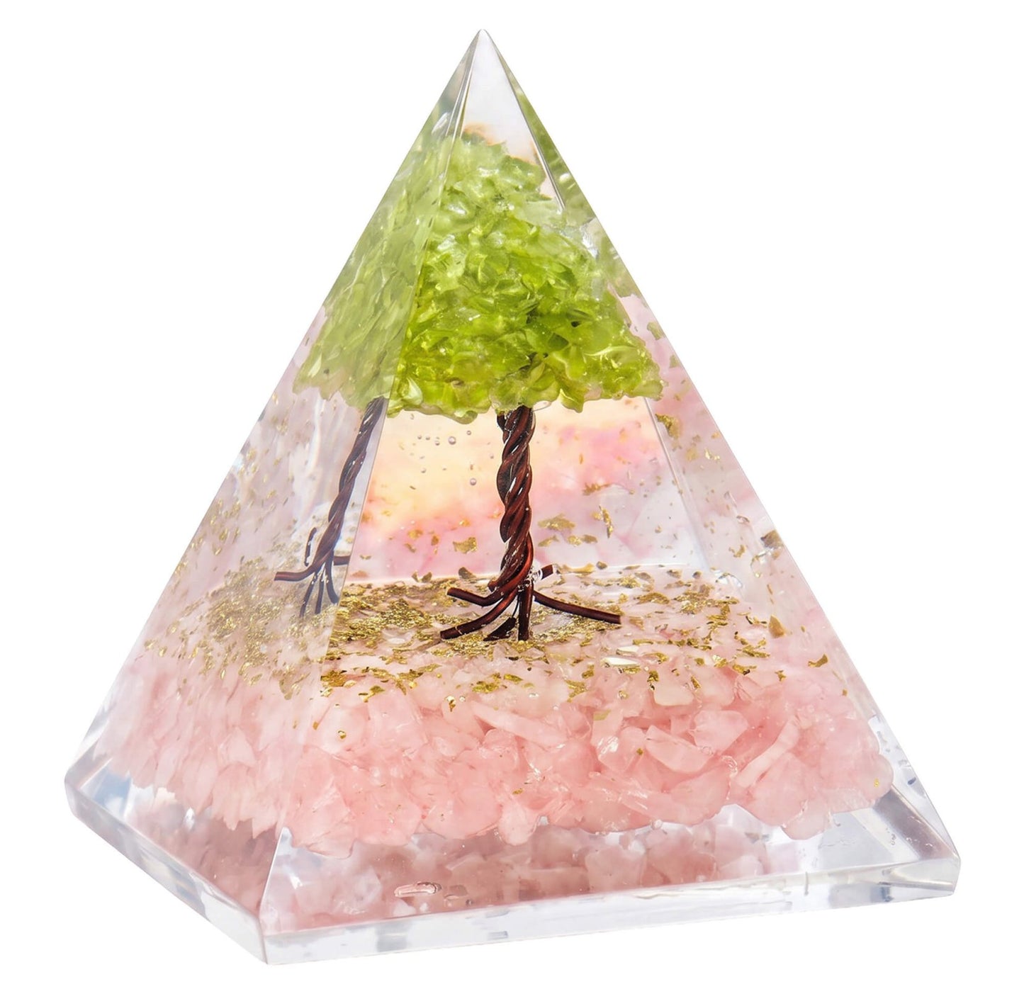 Pyramide Orgonite 'Stabilité et Amour' 8cm