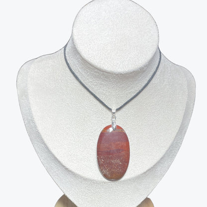 Pendentif jaspe rouge ovale – photo 2