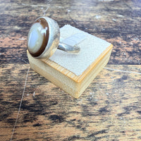 Bague avec une Agate ovale -taille ajustable