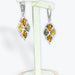Boucle d'oreilles Ambre avec 8 ambre marquise - Argent 925