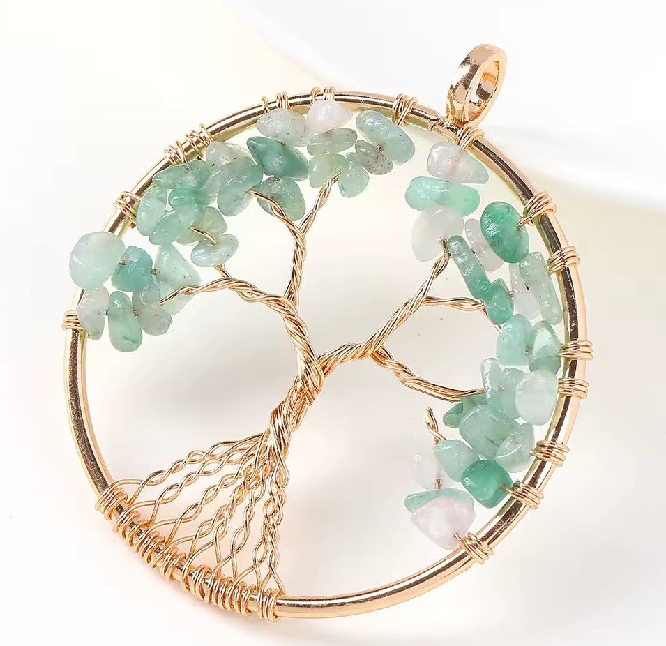 Arbre de vie en Rond tressé - 5cm - Aventurine verte